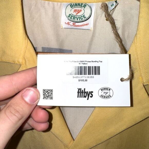 Kota The Friend x DSNY Protea Bowling Top in Yellow Men’s Sz M - Picture 4 of 7